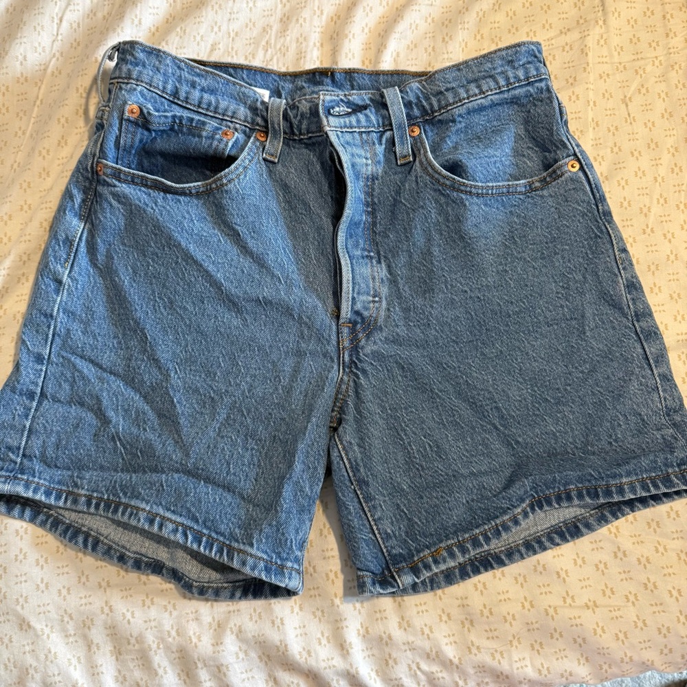 Levi's 501 Blue High-Rise Denim Shorts